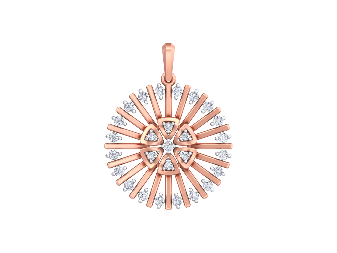 Gold & Diamond Round-Shaped Pendant Set KRC40739