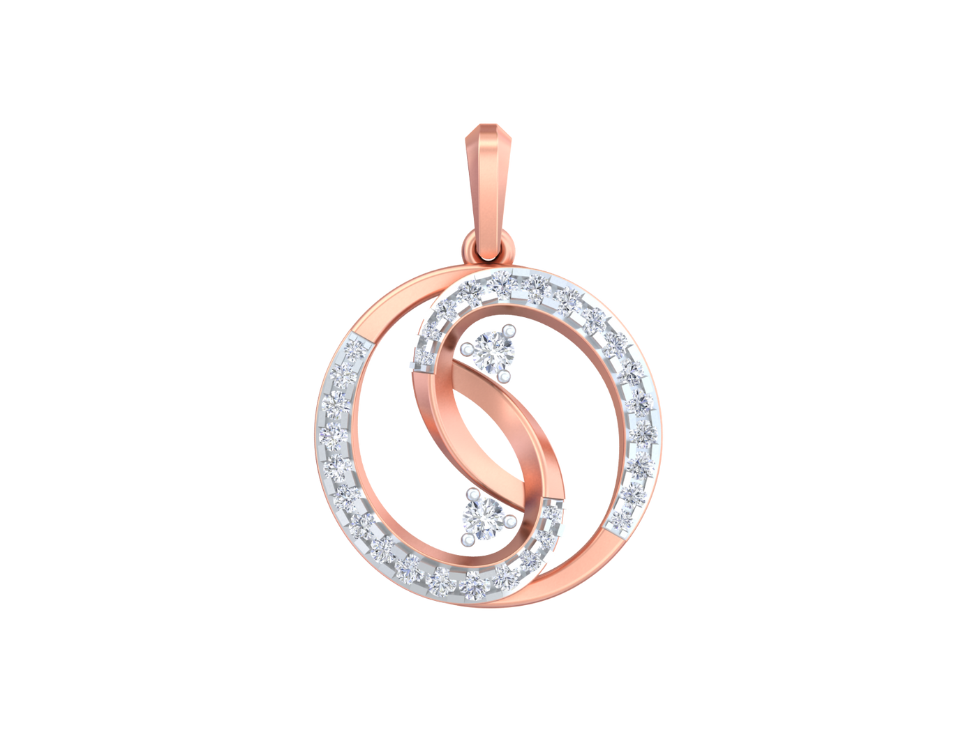 Contemporary Gold & Diamond Pendant Set KRC40712