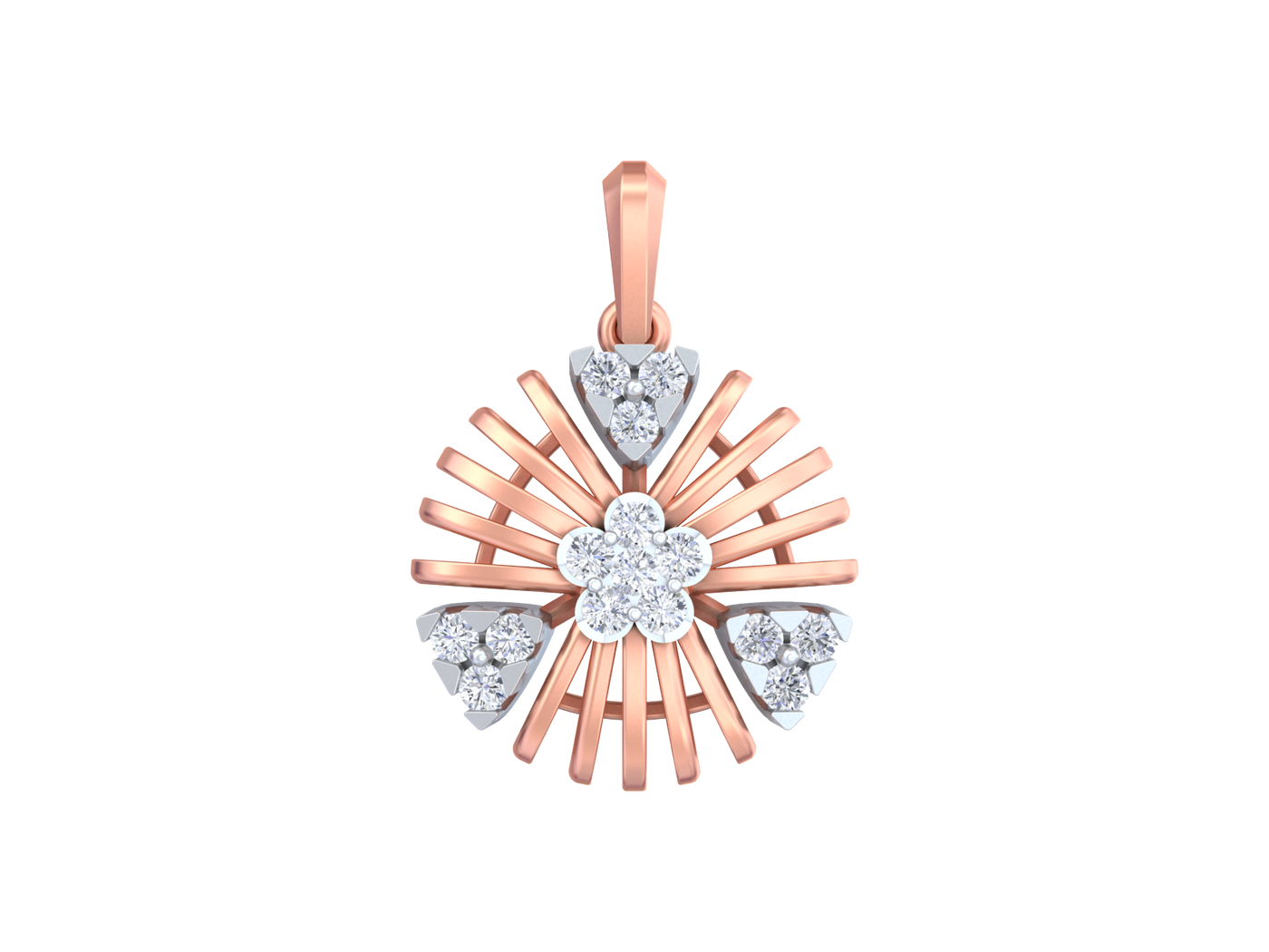 Gold & Diamond Floral Pendant Set KRC40691