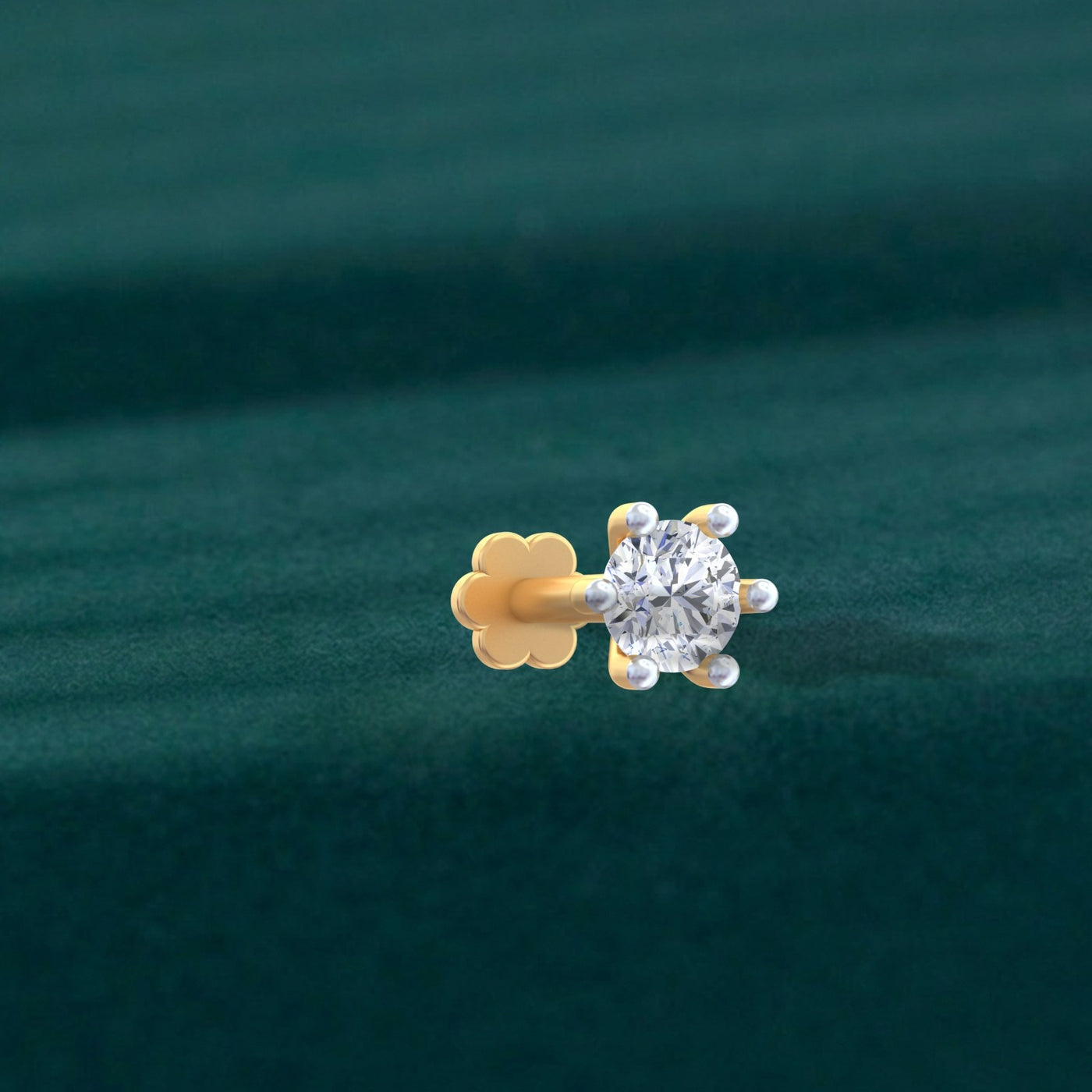 Gold & Diamond Stud Nose Pin KRC80046