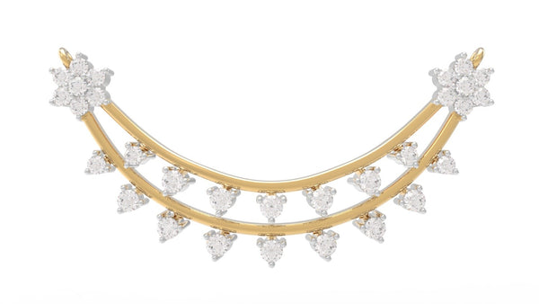 Luxury Gold & Diamond Floral Mangalsutra For Women KRC50201