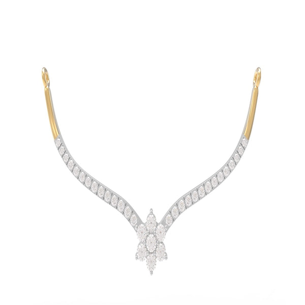Gold & Diamond Floral Mangalsutra For Women KRC50133