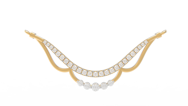 Gold & Diamond Curved Mangalsutra For Women KRC50141