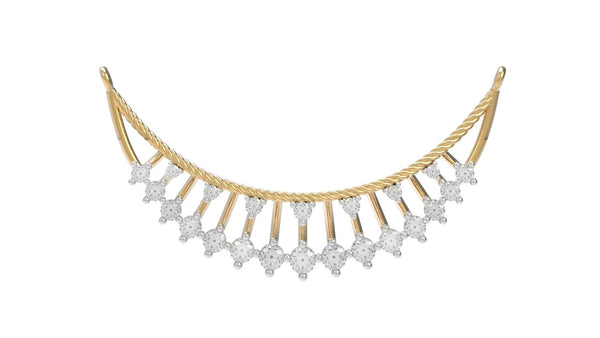 Gold & Diamond Floral Mangalsutra For Women KRC50179