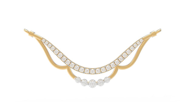 Gold & Diamond Curved Mangalsutra For Women KRC50141