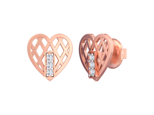 18K Gold & Diamond Women Stud Earring KSK001