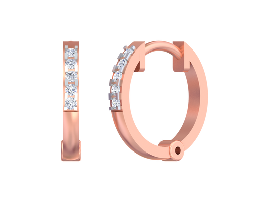 18K Gold & Diamond Women Hoop Earring KSK002