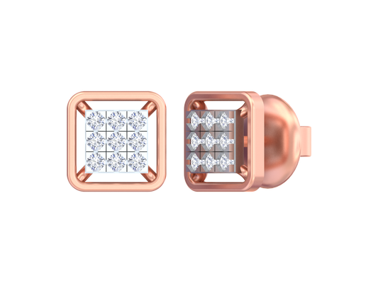 18K Gold & Diamond Women Stud Earring KSK005