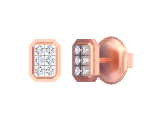 18K Gold & Diamond Women Stud Earring KSK011