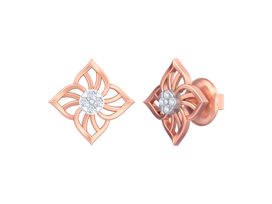 18K Gold & Diamond Women Stud Earring KSK016