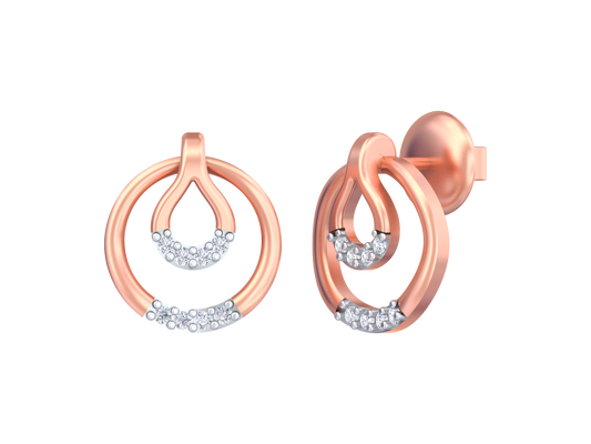 18K Gold & Diamond Women Dailywear Earring KSK021