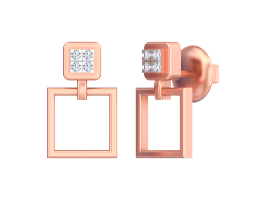 18K Gold & Diamond Women Dailywear Earring KSK022