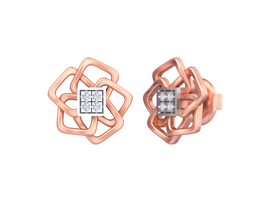 18K Gold & Diamond Women Stud Earring KSK023