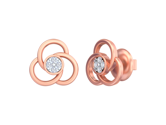 18K Gold & Diamond Women Stud Earring KSK024