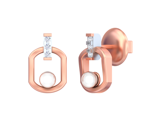 18K Gold & Diamond Women Dailywear Earring KSK025