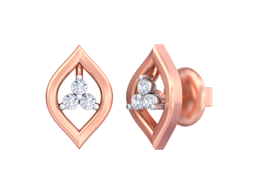 18K Gold & Diamond Women Stud Earring KSK032