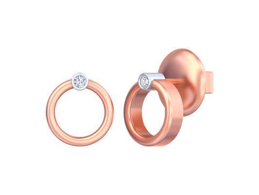 18K Gold & Diamond Women Dailywear Earring KSK037