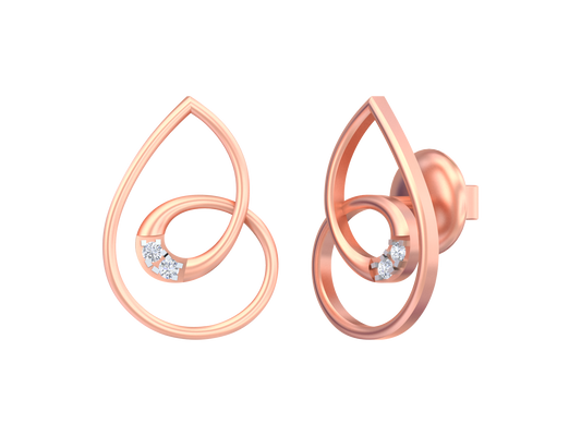 18K Gold & Diamond Women Stud Earring KSK039