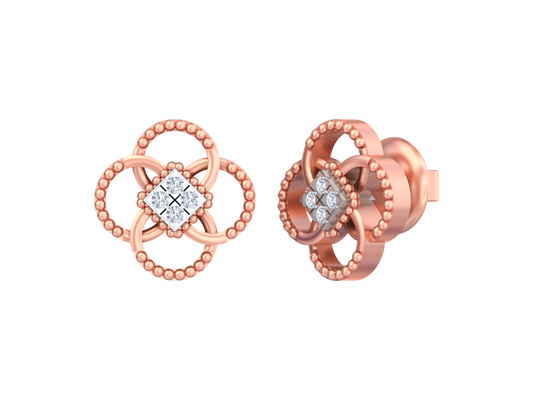 18K Gold & Diamond Women Stud Earring KSK040