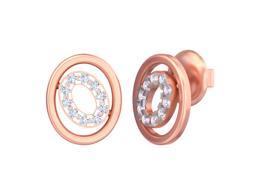 18K Gold & Diamond Women Dailywear Earring KSK042