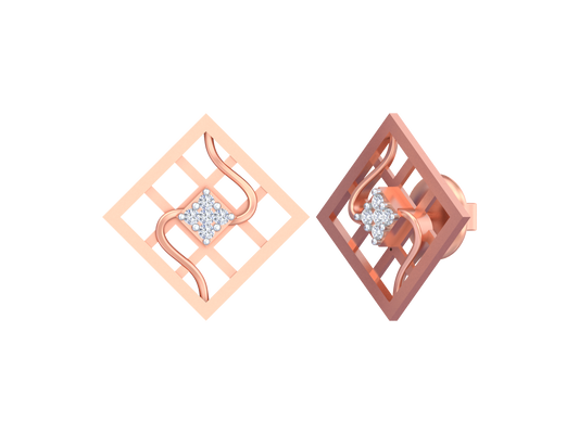 18K Gold & Diamond Women Stud Earring KSK047