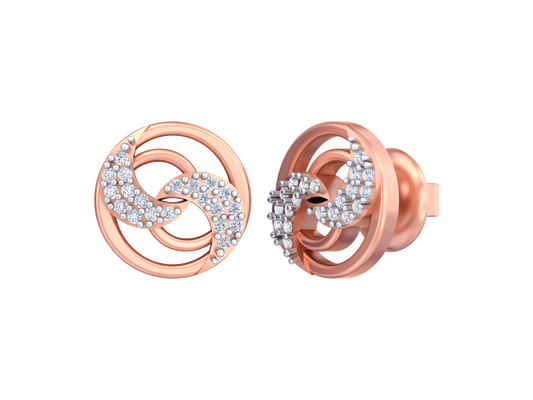 18K Gold & Diamond Women Stud Earring KSK049