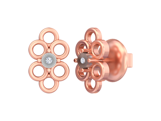 18K Gold & Diamond Women Stud Earring KSK052