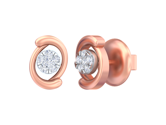 18K Gold & Diamond Women Stud Earring KSK053