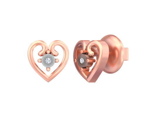 18K Gold & Diamond Women Stud Earring KSK055