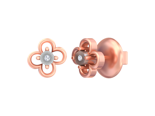 18K Gold & Diamond Women Stud Earring KSK057