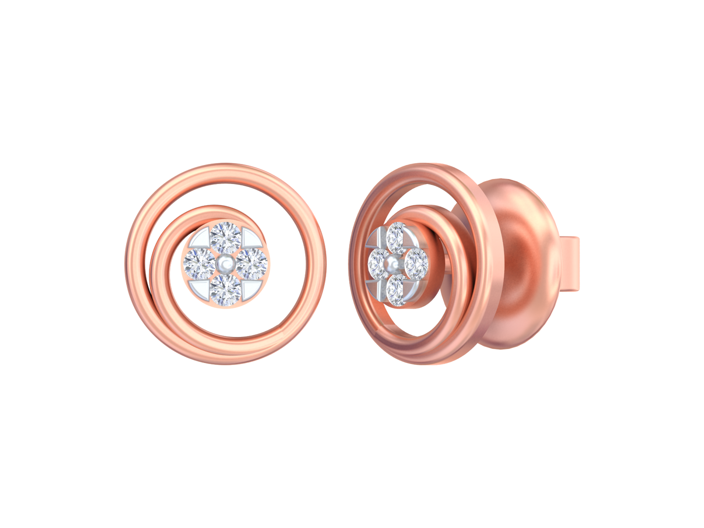 Gold & Diamond Women Stud Earring KRC30135