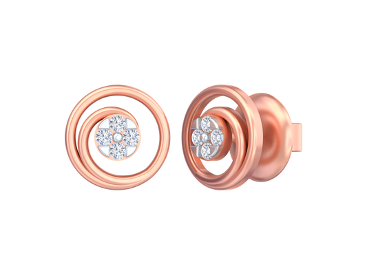 18K Gold & Diamond Women Stud Earring KSK058