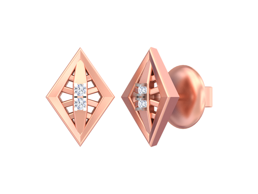 18K Gold & Diamond Women Stud Earring KSK062