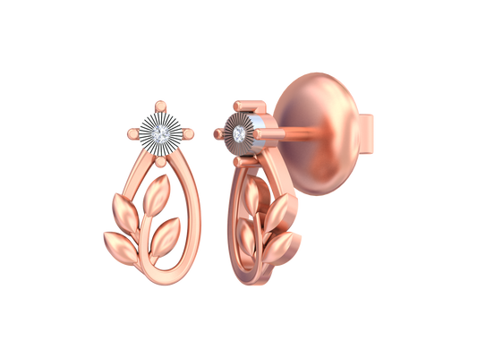 18K Gold & Diamond Women Dailywear Earring KSK065