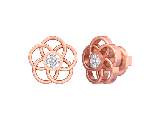 18K Gold & Diamond Women Stud Earring KSK070