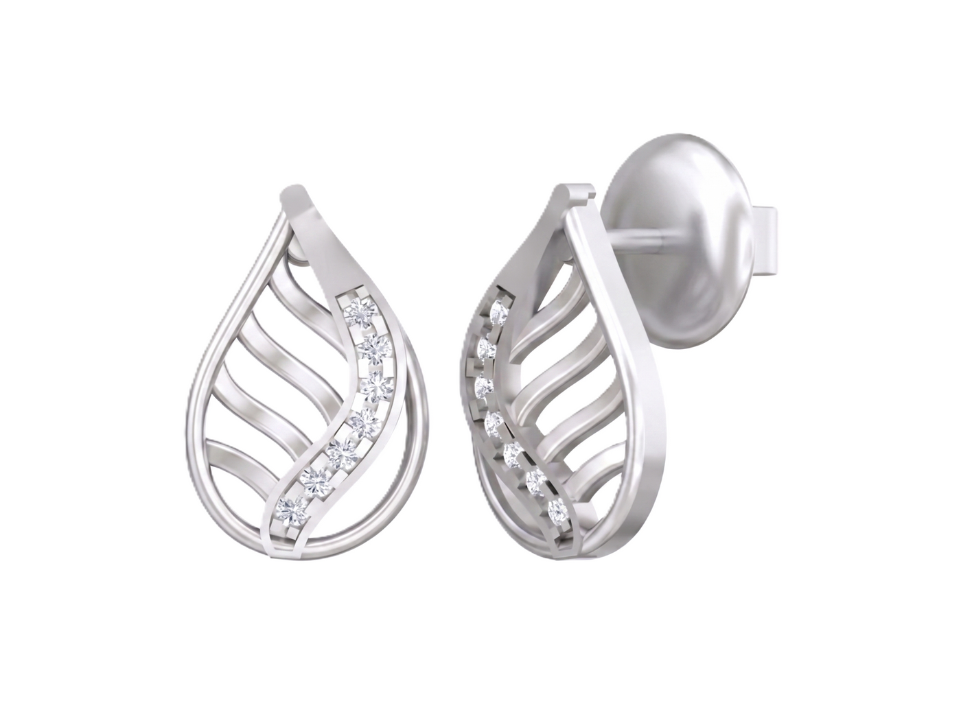 Gold & Diamond Stud Women Earring KRC30471