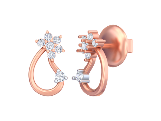 18K Gold & Diamond Women Dailywear Earring KSK076