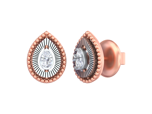 18K Gold & Diamond Women Stud  Earring KSK077