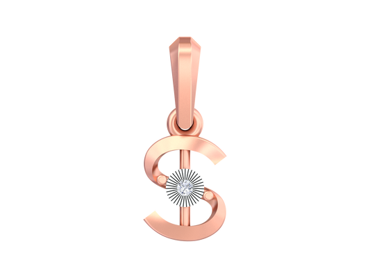 18K Gold & Diamond Solitaire Pendant KSK078