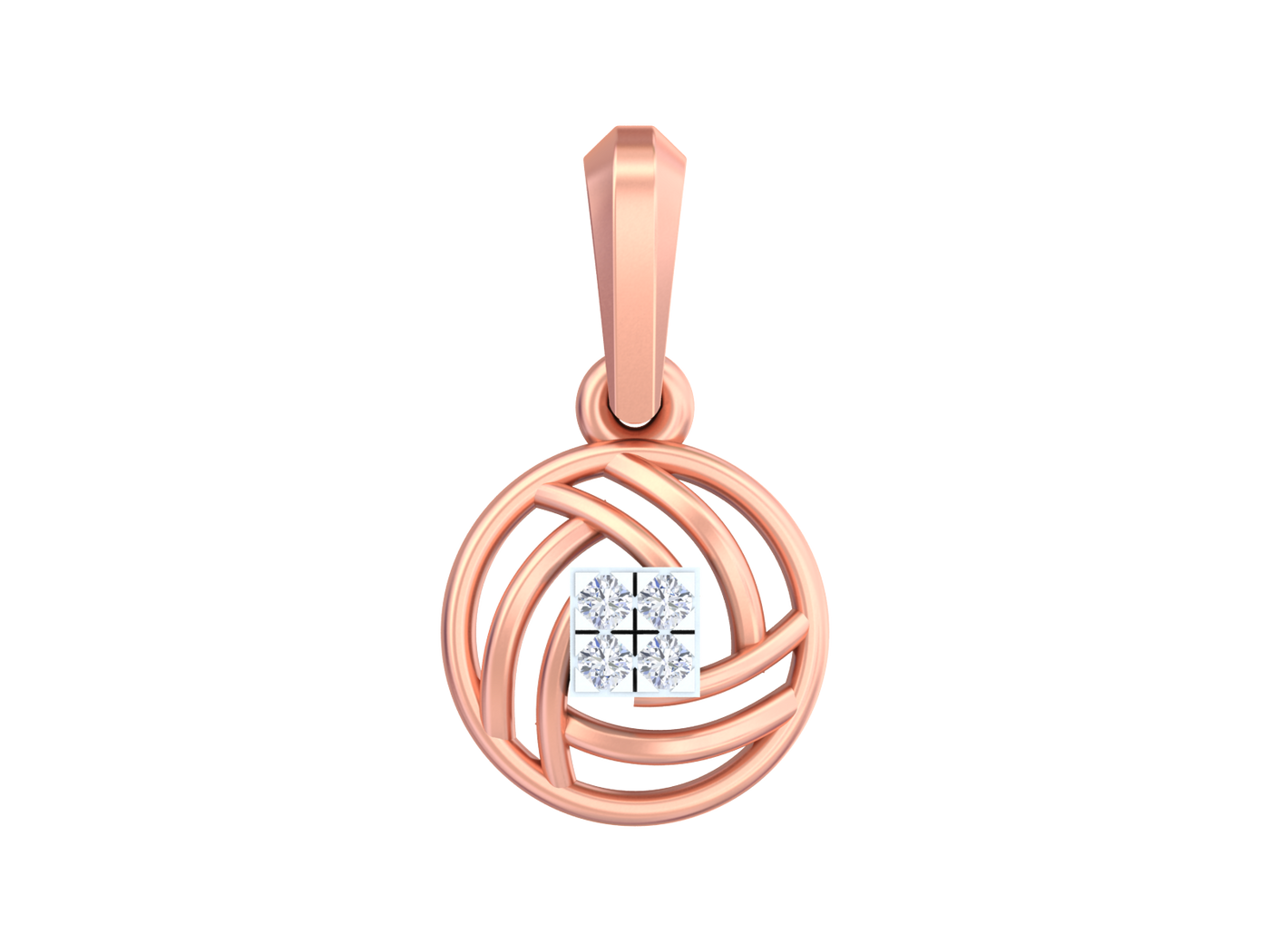 Gold & Diamond Round-Shaped Pendant KRB40235