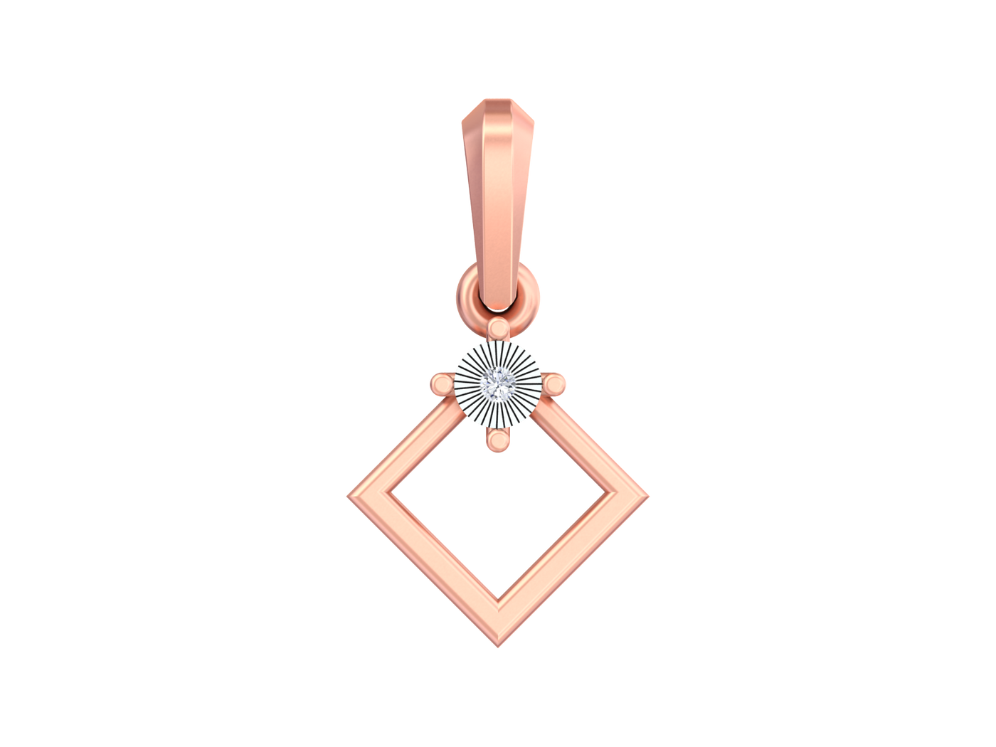 Gold & Diamond Solitaire Pendant KRC40198