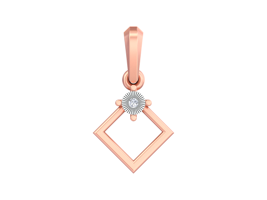 18K Gold & Diamond Solitaire Pendant KSK087