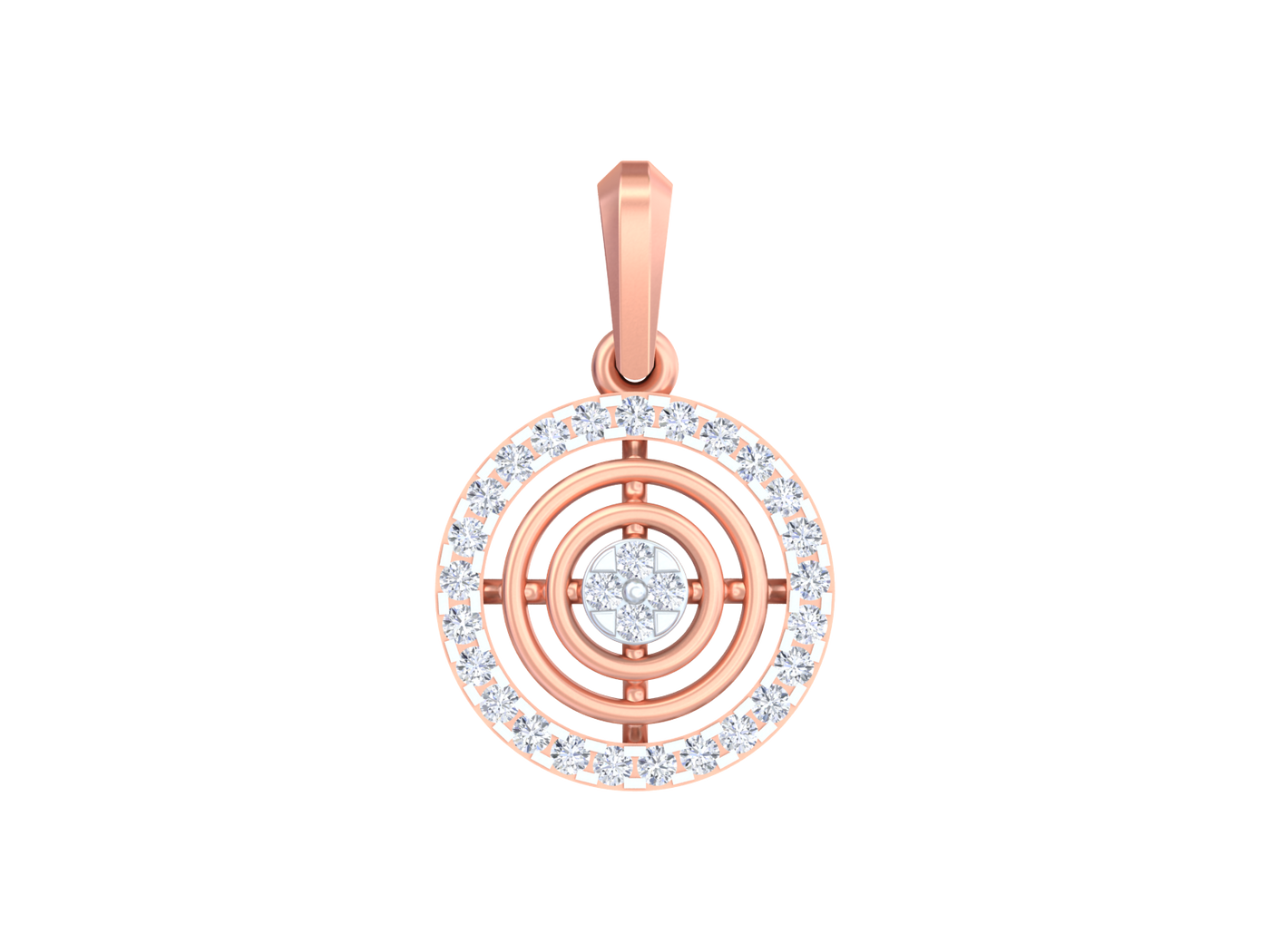 Gold & Diamond Round-Shaped Pendant KRB40218