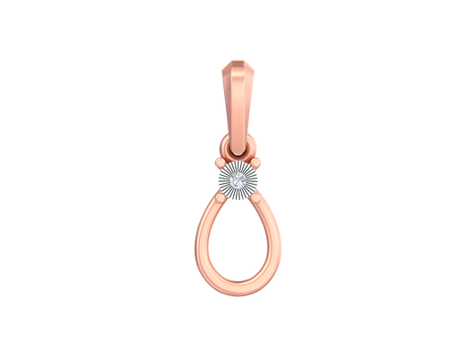 18K Gold & Diamond Solitaire Pendant KSK094