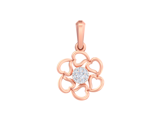 18K Gold & Diamond Floral Pendant KSK112