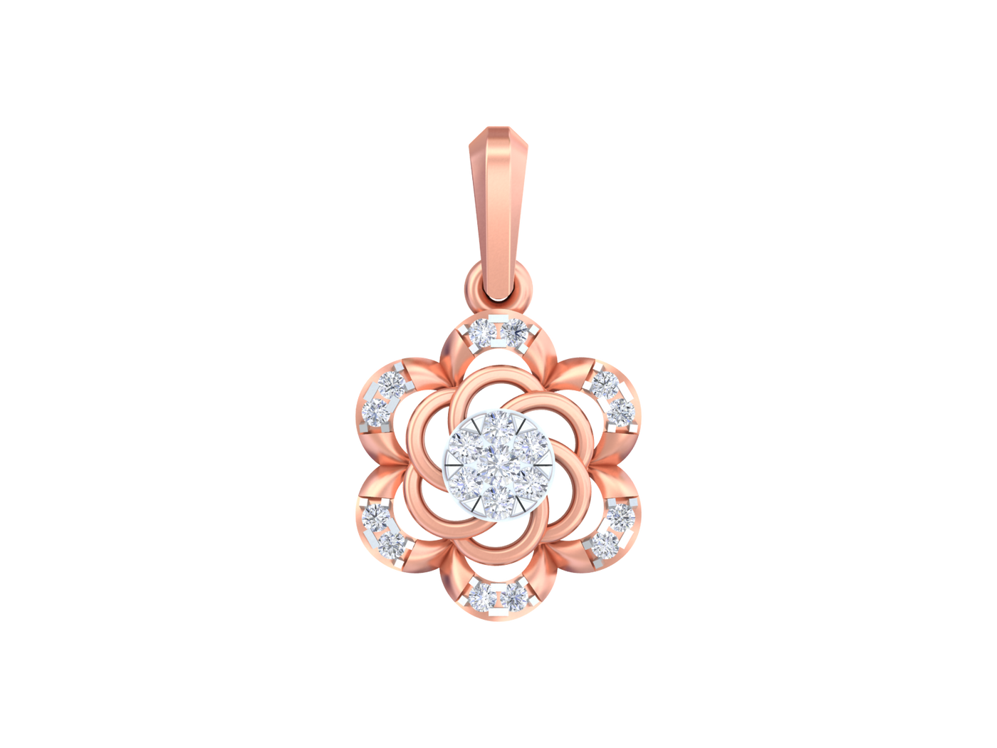 Gold & Diamond Floral Pendant KRB40212