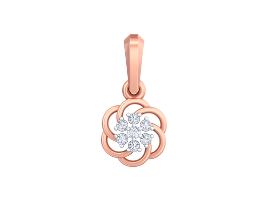 18K Gold & Diamond Floral Pendant KSK114