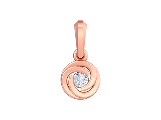 18K Gold & Diamond Solitaire Pendant KSK118