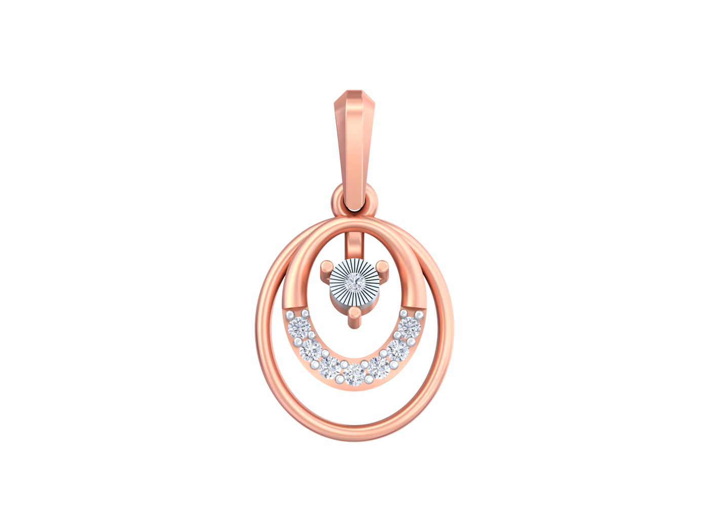 Gold & Diamond Halo Moon Pendant KRB40200