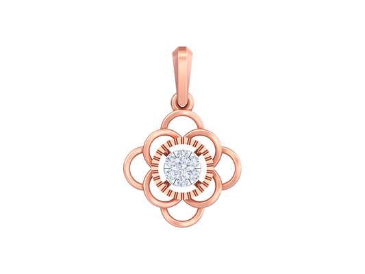 18K Gold & Diamond Floral Pendant KSK127